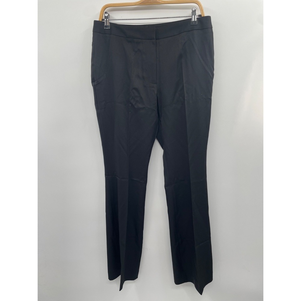 NWOT Design Collection Straight-Leg Dress Pants Women's 12 Black Zip‎ Fly Preppy